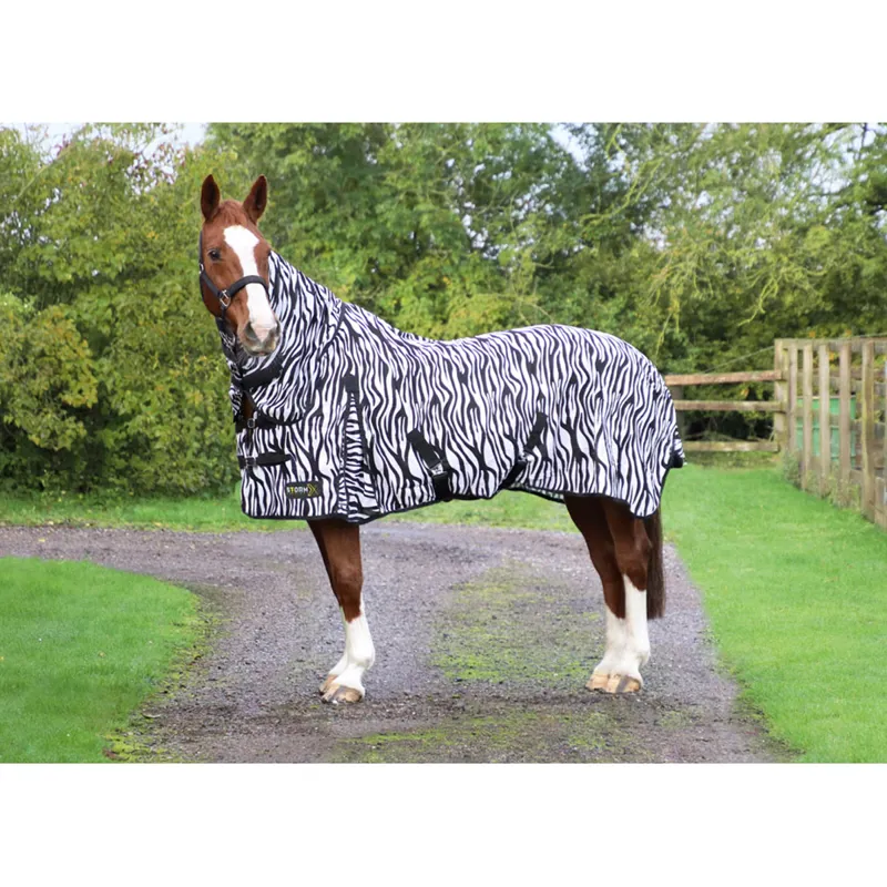 Hy StormX Original Zebra Print Fly Rug - Black